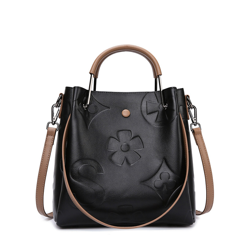 真皮女包2025新款时尚印花大容量中年妈妈包实用百搭手提单肩斜挎,淘宝优惠券,粉丝福利购,淘宝优惠卷