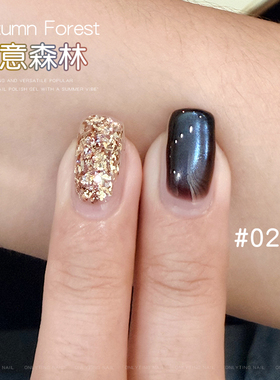 欧琳汀2026年新款秋意森林系列组合网红流行猫眼亮片甲油胶