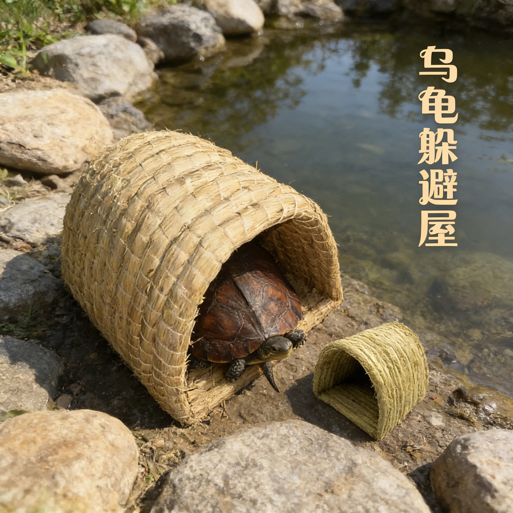 草龟巴西龟乌龟专用冬眠睡觉窝手工草编屋过冬装备躲避洞保暖立体,淘宝优惠券,粉丝福利购,淘宝优惠卷