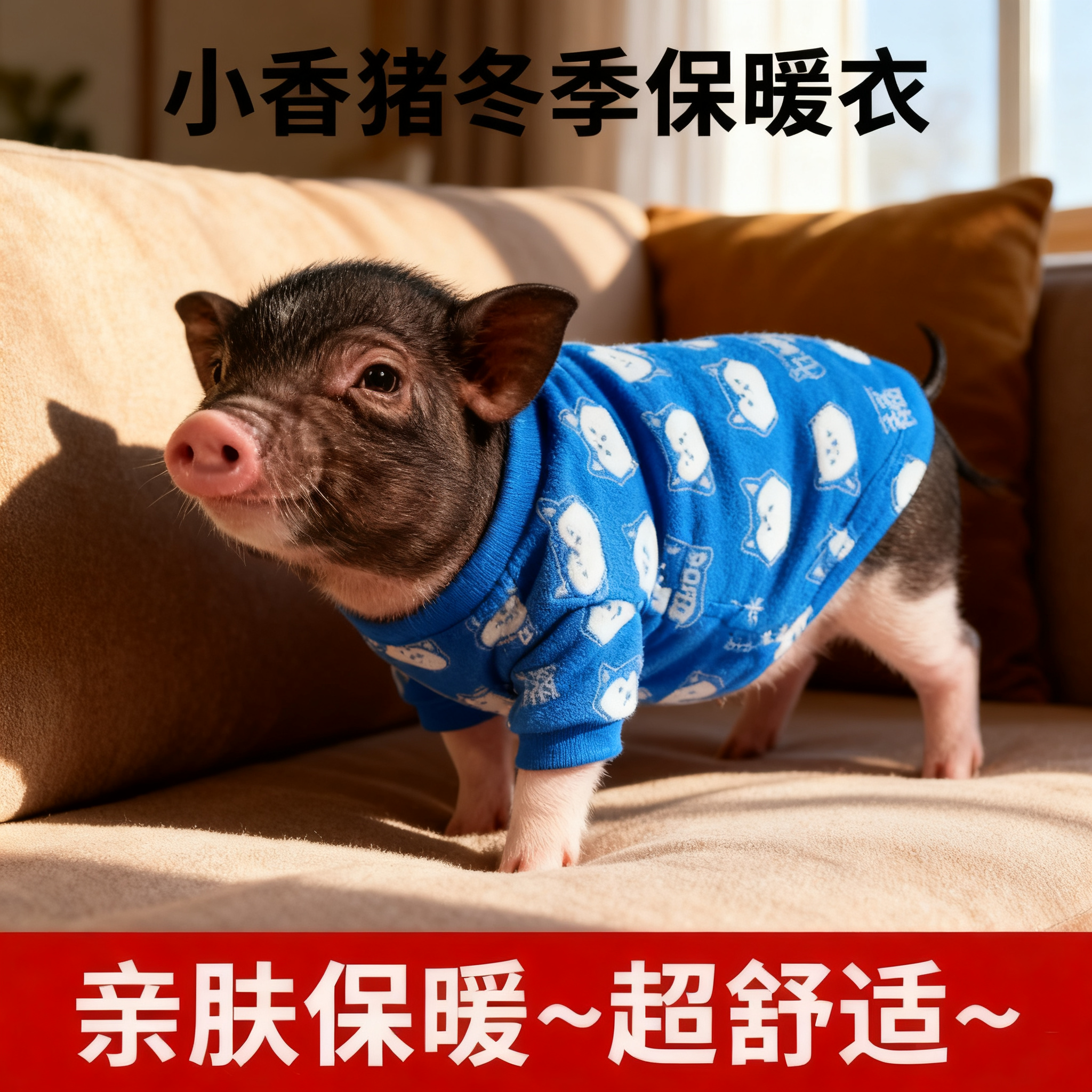 小香猪宠物秋冬保暖衣服宠物猪两脚舒暖绒可爱服饰外出过冬保暖衣,淘宝优惠券,粉丝福利购,淘宝优惠卷