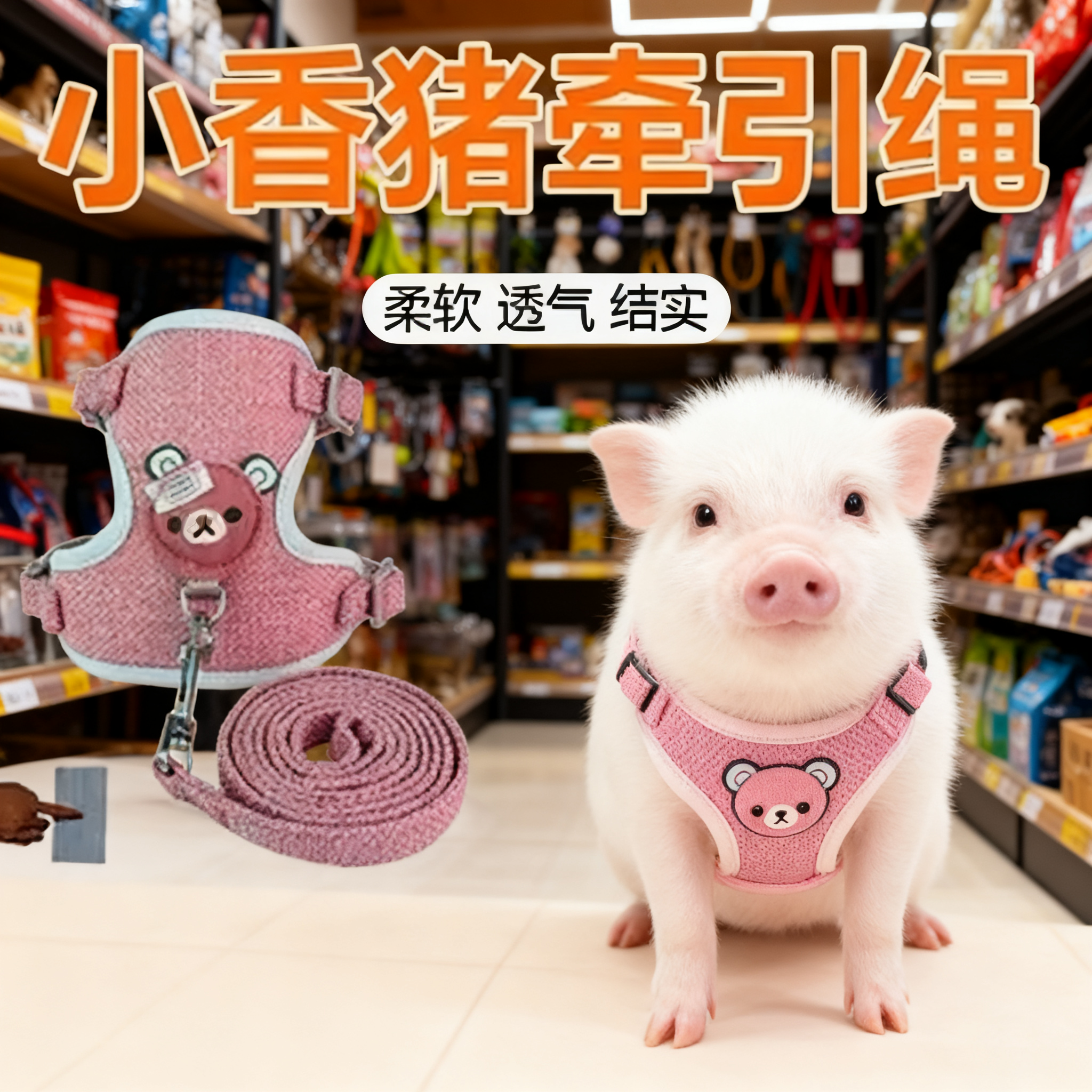 小香猪牵引绳专用溜宠物猪牵引绳遛泰国养小香猪的绳子生活用品,淘宝优惠券,粉丝福利购,淘宝优惠卷