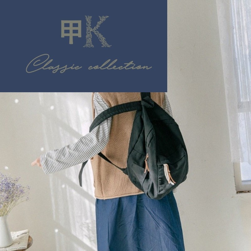甲美式休闲复古文艺帆布双肩包 甲k双肩背包