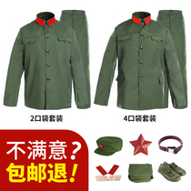 The confirmation of the 65 style military suit Army dry service veteran party nostalgia jacket polyester card Old-style 65 style performance costumes