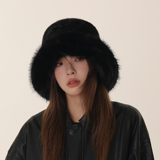 Women's autumn and winter plush imitation fur mink hat