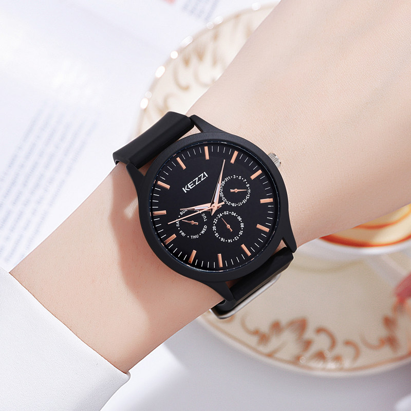 kezzi2022新款运动大表盘圆形女表 珂紫国产腕表
