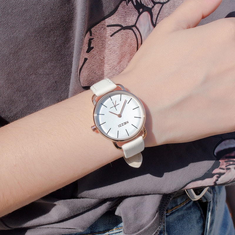 kezzi考试女学生简约潮流风石英表 珂紫国产腕表