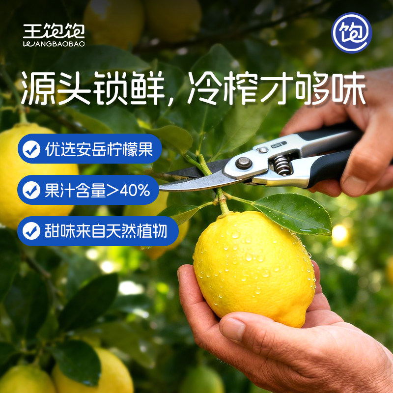 【0点抢】王饱饱冷榨柠檬液柠檬浓缩汁0脂维生素c水果汁饮品