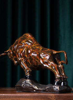 朱炳仁铜牛摆件大展宏图精铜华尔街牛家居摆件工艺品礼品中号