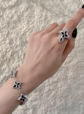 INSANE/云山 铜合金合成锆石手链 Cross核心X轻奢简约暗黑手链