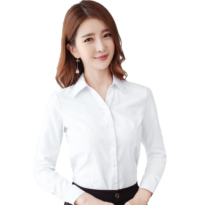 春夏白衬衫女斜条纹粗纹暗纹隐纹长袖职业工装正装上衣工作服衬衣_虎窝淘