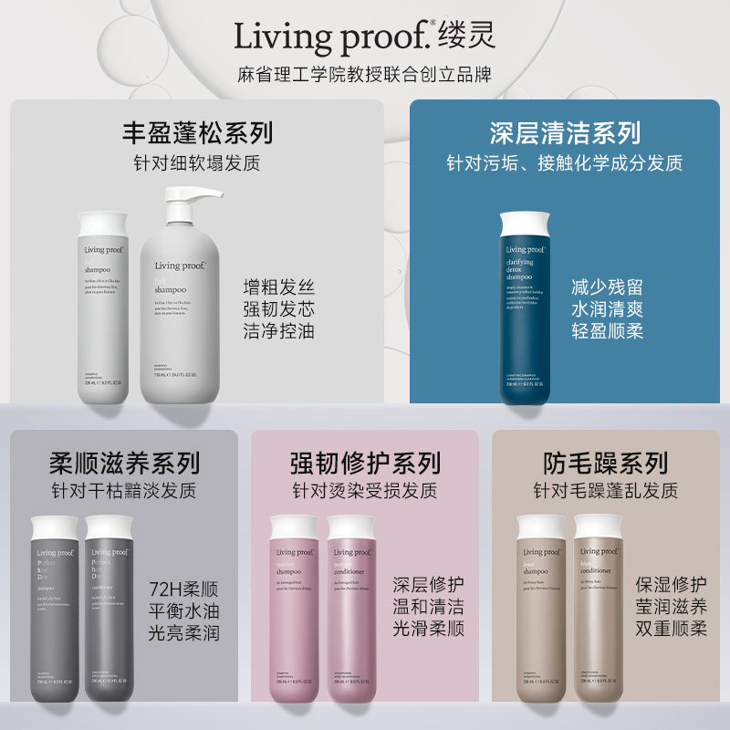 【618立即抢购】Livingproof缕灵丰盈蓬松控油蓬蓬肽洗发水护发素