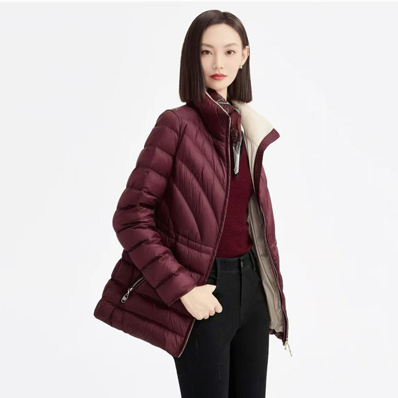 娜家商场同款女装2025冬季新款时尚立领收腰显瘦保暖羽绒服外套女