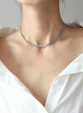 小香风项链高级感轻奢小众医用钛钢镀金可碰水不掉色短款choker女