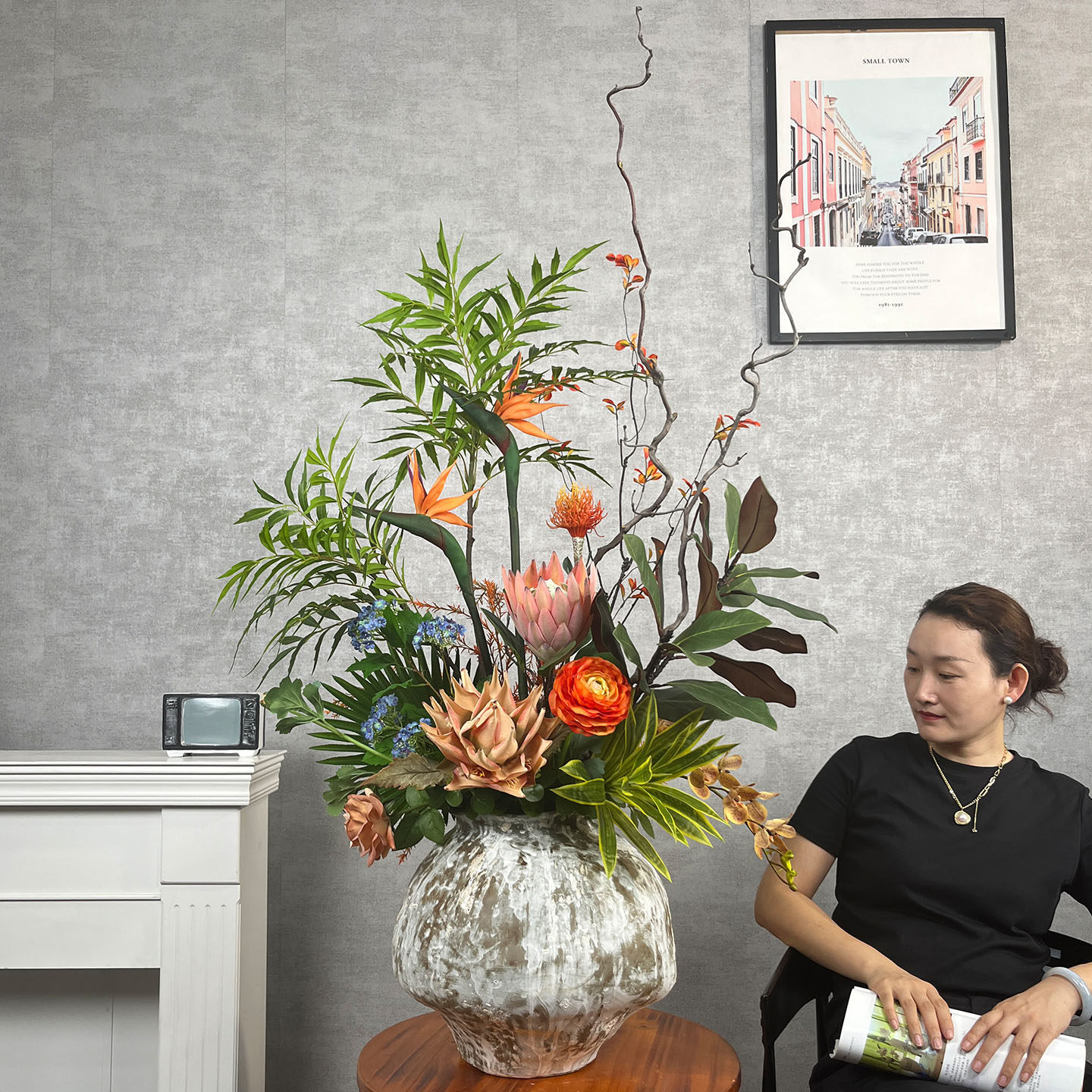 诧寂风新中式花艺摆件售楼处假花摆件酒店大厅装饰花卉仿真花高档,淘宝优惠券,粉丝福利购,淘宝优惠卷