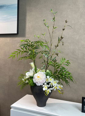 中古风装饰花仿真花客厅适合摆放的花南天竹假花新中式高端仿生花