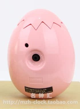 RHYTHM日本丽声钟表儿童房不倒翁鸡蛋台钟雏鸡破壳静音闹钟4RE886