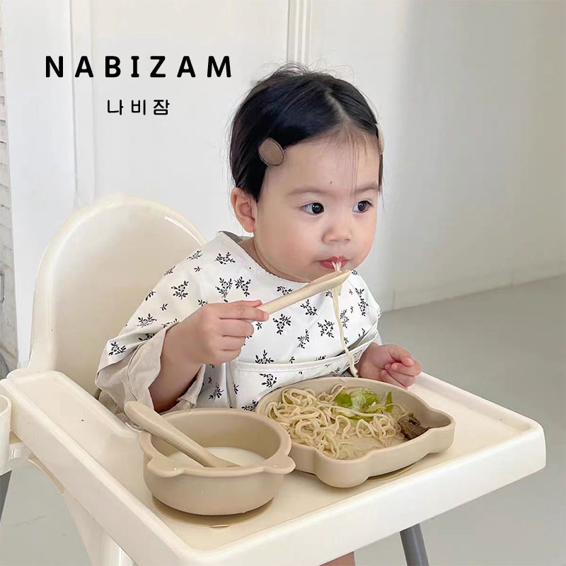 nabizam韩国ins同款胶餐盘防摔防烫送礼婴儿男女宝宝儿童辅食餐具 - 图0