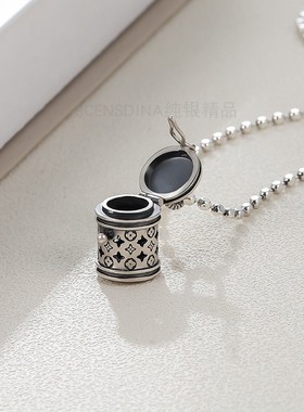 抖音直播女纯银可装香水球复古