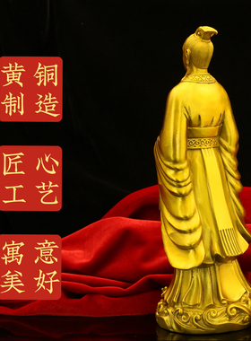黄铜范蠡财神摆件文财神商圣店铺办公室桌面装饰品开业礼品大小号