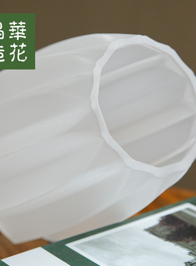 花瓶摆件插花花器晶华磨砂玻璃