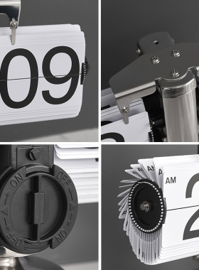 优选轻奢创意翻页时钟桌s面摆件客厅电视柜家居办公室小众高级感