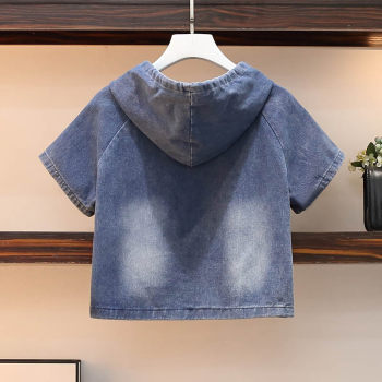 Denim dress two-piece set 2024 new women's summer large size casual style suit skirt waist style