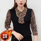 Бархатная утолщенная базовая рубашка для осени и зимы 2023 Новая модная рубашка для матерей носить полу-туртлек