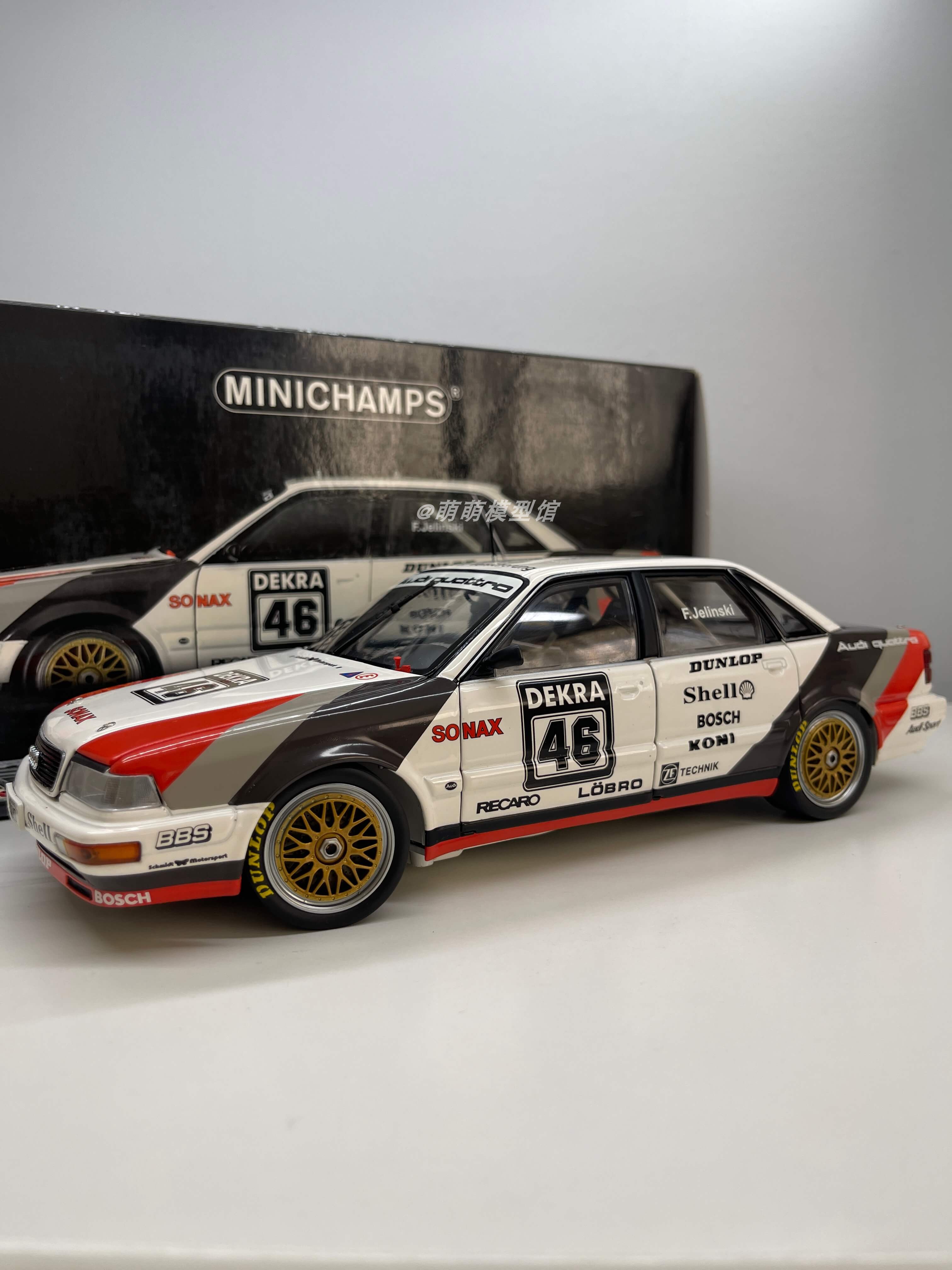 Minichamps/迷你切 1:18 奥迪 quattro V8 DTM 1990 车模摆件礼物 - 图3