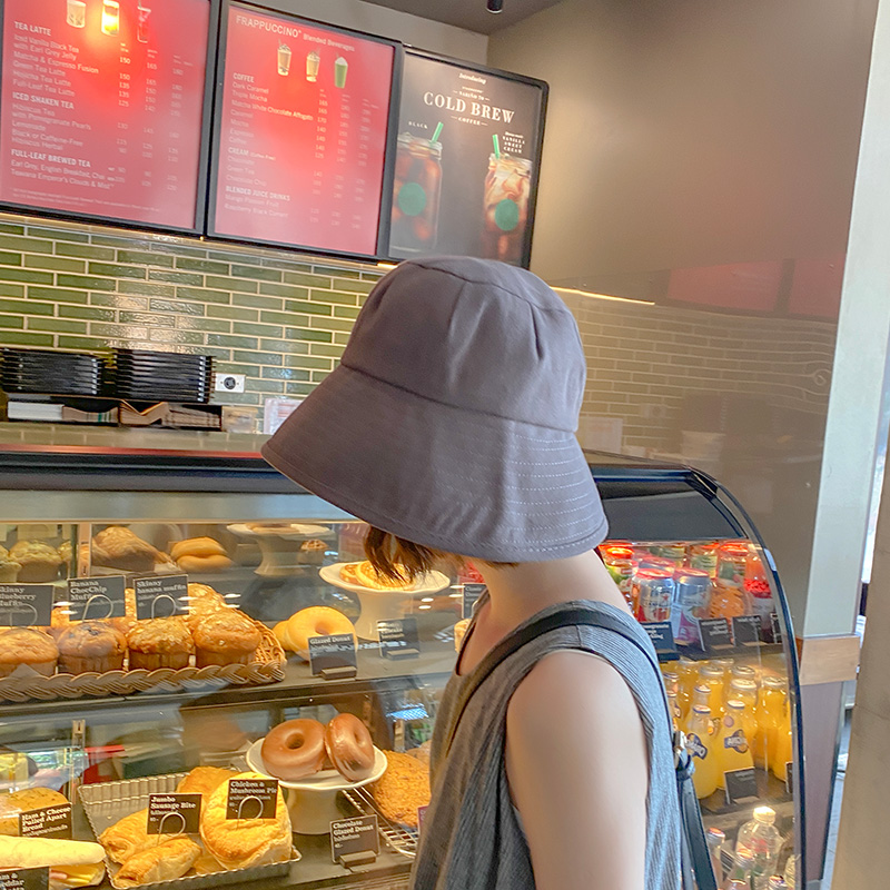 心秀嘉派专卖店网红纯色水桶渔夫帽女春夏天日系遮脸防晒遮阳帽子韩版百搭盆帽潮2