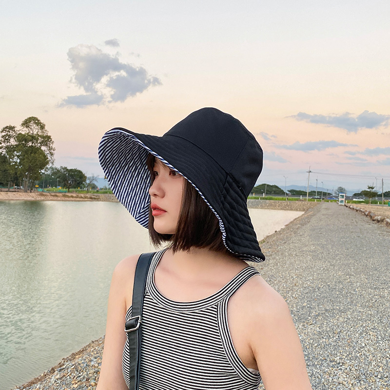 日本uvcut太阳帽子女遮阳帽防晒帽防紫外线双面大S同款渔夫帽日系 - 图1