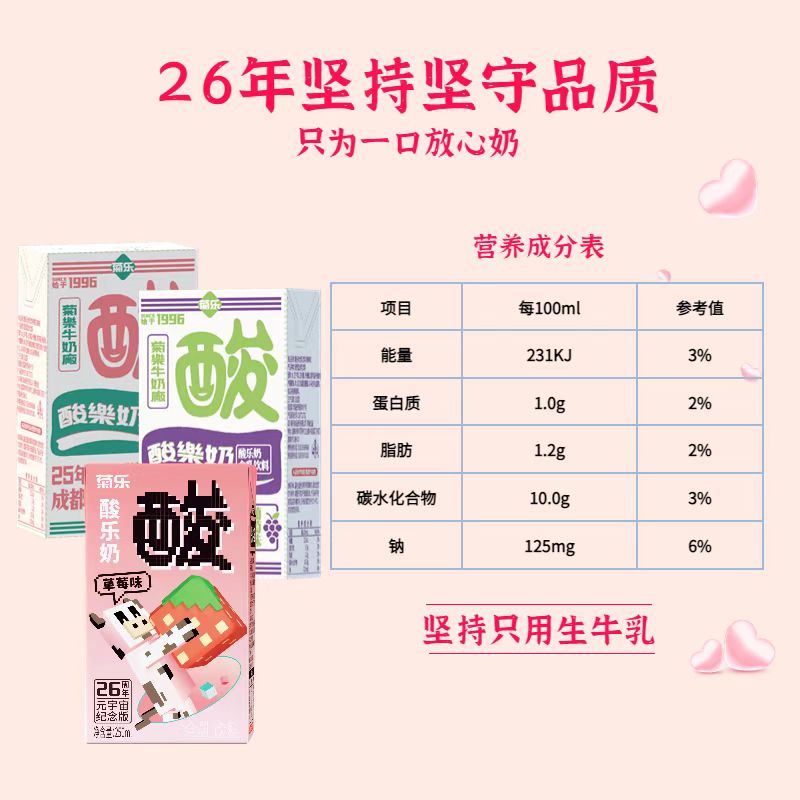 新日期菊乐酸乐奶惊爆低价包邮葡萄白桃味250mlx16盒纪念版含乳饮 - 图2