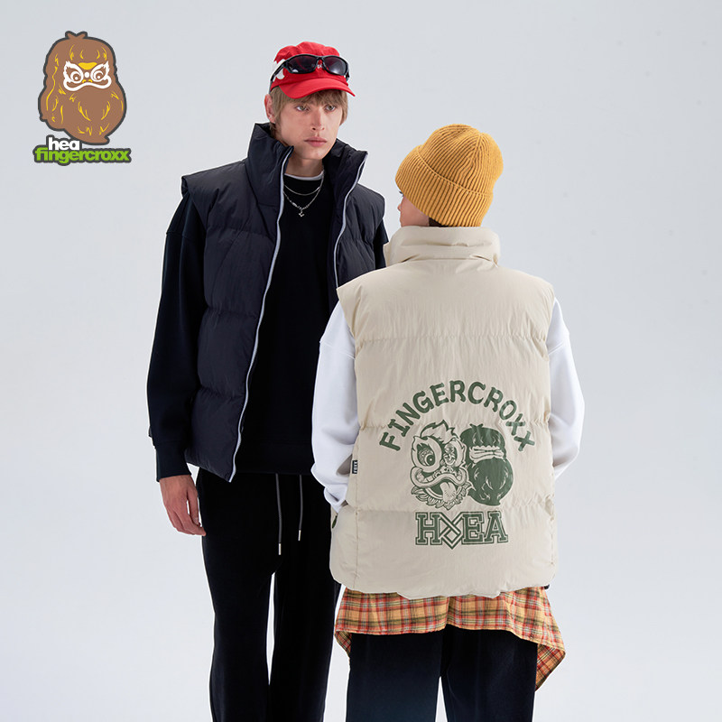 HEA x i.t fingercroxx国潮醒狮棉服背心马甲男外穿保暖情侣外套,淘宝优惠券,粉丝福利购,淘宝优惠卷