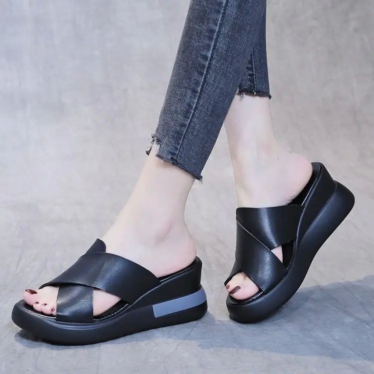 Women's Platform Wedge Sandals, Ankle-Strap Buckle Large Siz - 图3