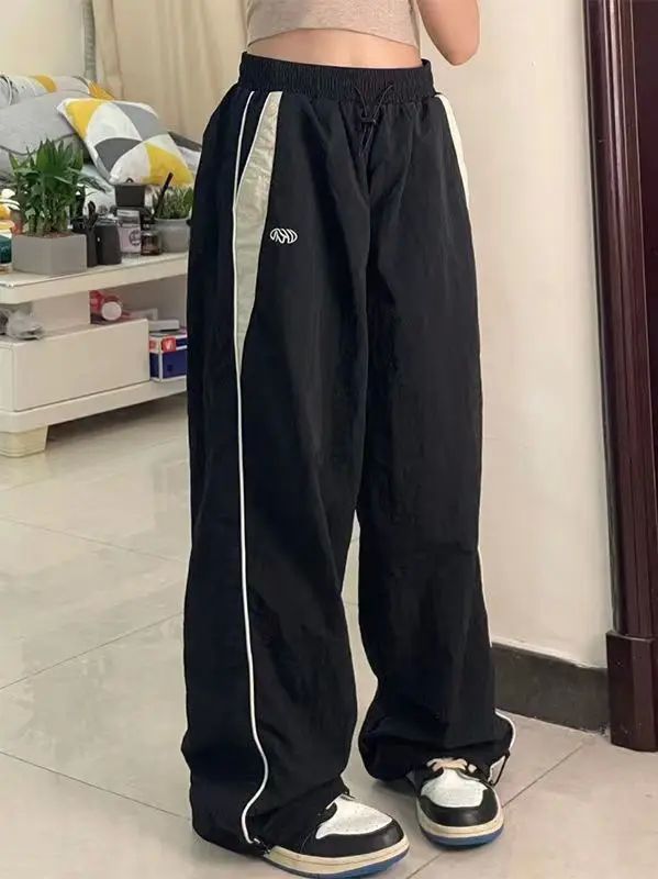 Women Casual Joggers Pants Korean 2023 Y2K Baggy Parachute O - 图0