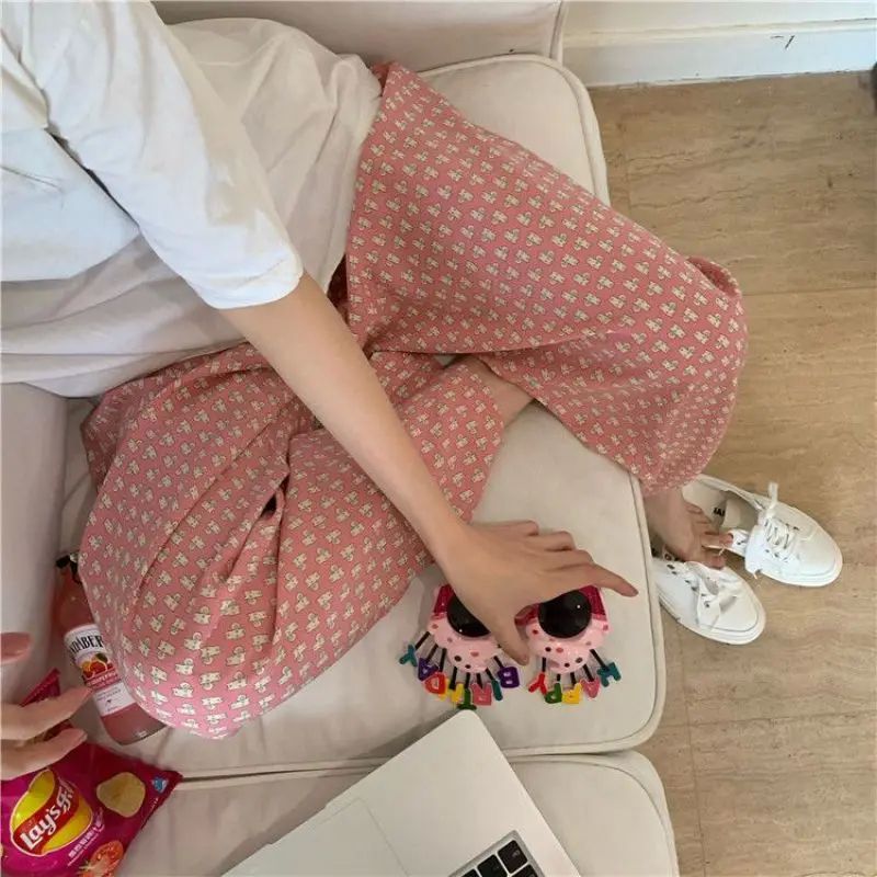 Korean Girls Cute Cartoon Printing Home Leisure Pajama Pants - 图0