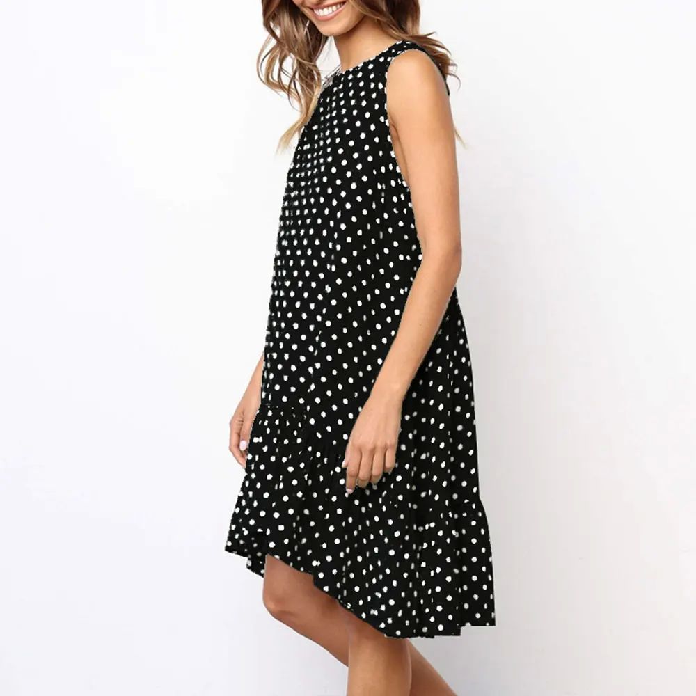 Jocoo Jolee Summer Chiffon Dress Women Polka Dot Ruffles Min - 图3