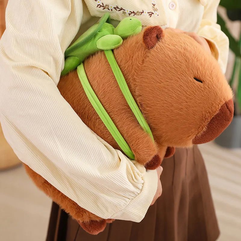 Cute Fully Filled Capybara Plush Animal With Turtle Tortoise-图1