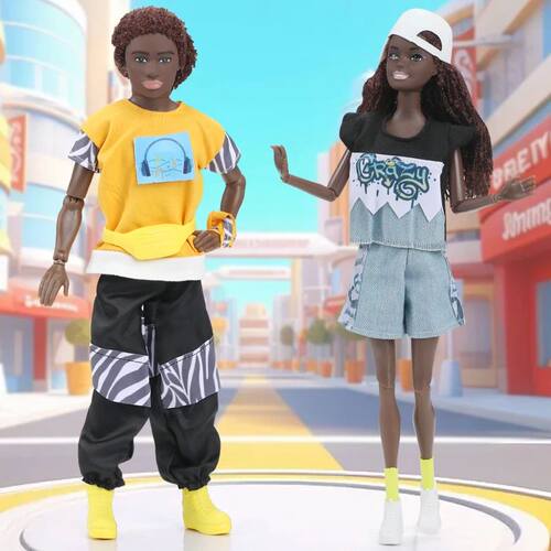Black Dolls 30cm Female Male Figures Free Shipping Items Lov - 图1