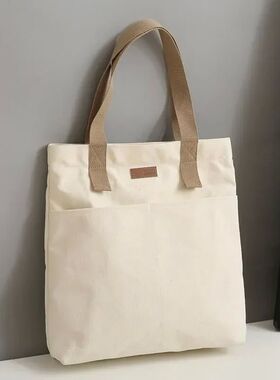 1Pcs Women's Tote Bag Canvas Sewing Thread Large Capacity Ad