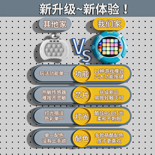 儿童按按乐速推玩具解压益智闯关打地鼠游戏机小男女孩专注力训练 - 图1