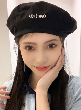 日系清新双面夏季薄款百搭画家帽