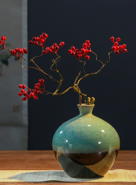 新中式陶瓷花瓶景德镇茶室装饰品