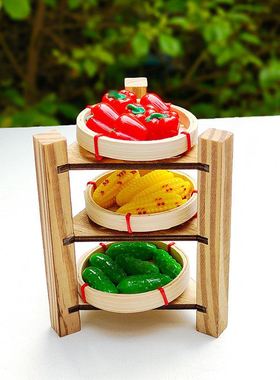 农家乐丰收装饰摆件幼儿园环创材料晒秋竹编乡村饭店丰收布置品