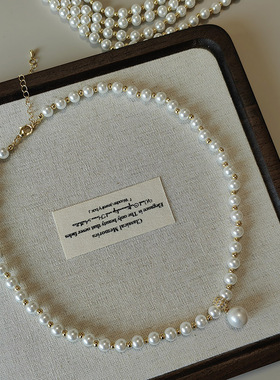 法式珍珠项链女款2025新款爆款珍珠颈链轻奢小众锁骨链高级感配饰