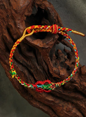 端午五彩绳男女棉麻中式手链