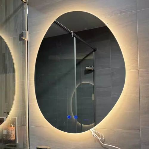 异型不规则镜子卫生间智能镜梳妆镜挂墙式洗手台led灯镜艺术镜 - 图0