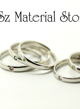 诞生石纯银戒指微镶礼物