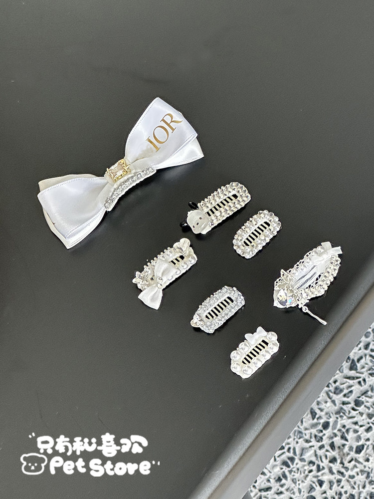 手工迷你碎发宠物bb夹蝴蝶结发夹饰品猫咪头饰约克夏马尔济斯比熊,淘宝优惠券,粉丝福利购,淘宝优惠卷