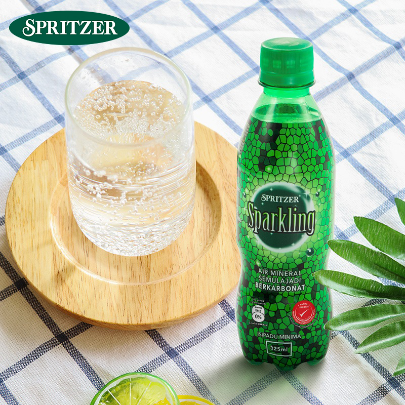 马来西亚国会用水 Spritzer 0糖0卡天然气泡水 325mlx24瓶