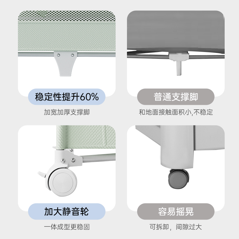 babyboat贝舟H1婴儿床bb床折叠床新生儿宝宝床便携式移动拼接大床 - 图0